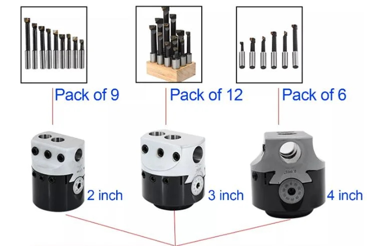 Rough Boring Head F1-1/2 Inch F1-12 with Bt40 Nt40 MTB4 Shank and Boring Cutters