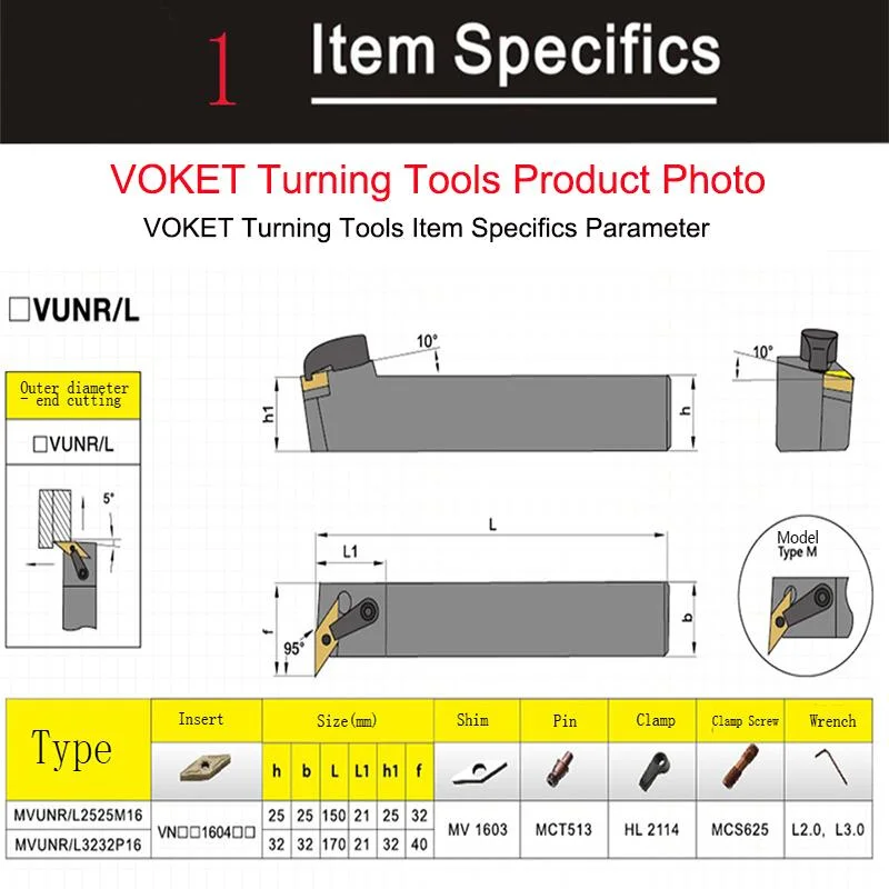 Mvunl 2020K16 Metal Cutting 20 25 mm Machining Boring Cutter Carbide Toolholder External Turning Tool Holder CNC Lathe Arbor